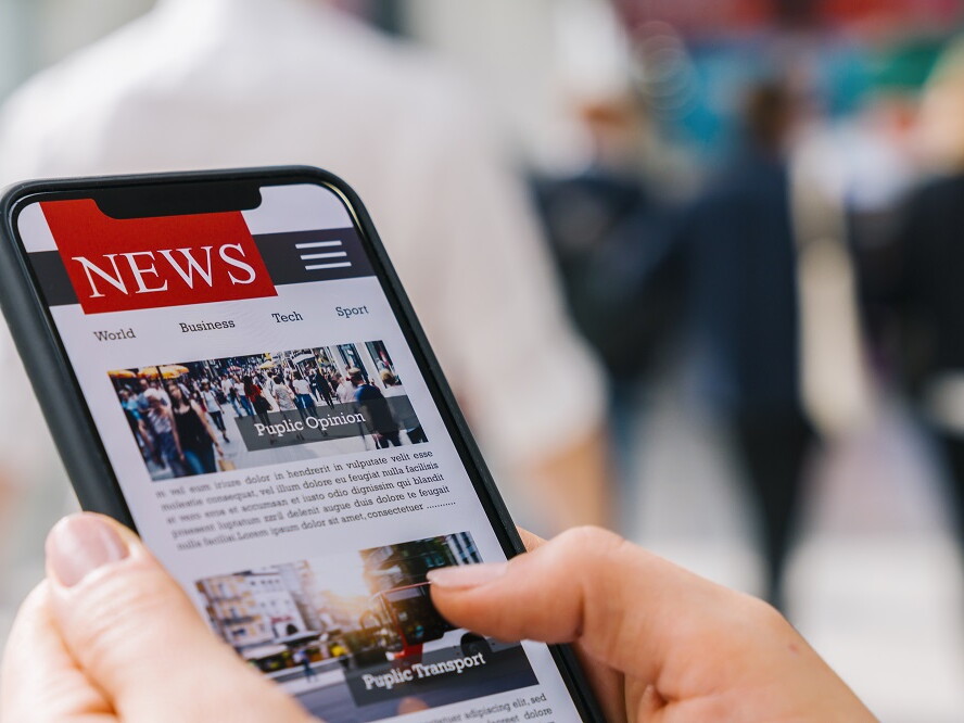 Tageszeitung auf dem Smartphone