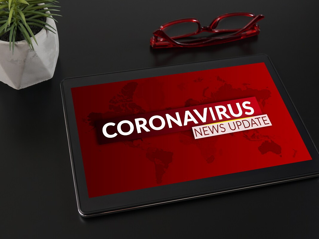 Tablet mit Corona News