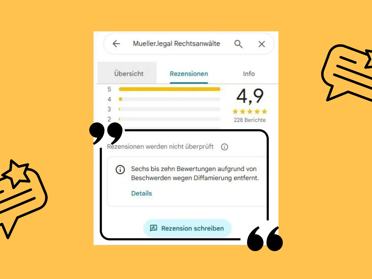 Löschhinweis bei Google zulässig