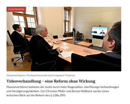 Screenshot Gastbeitrag LTO Reform § 128a ZPO