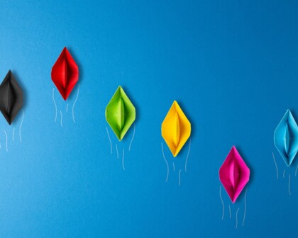 bunte Papierschiffe