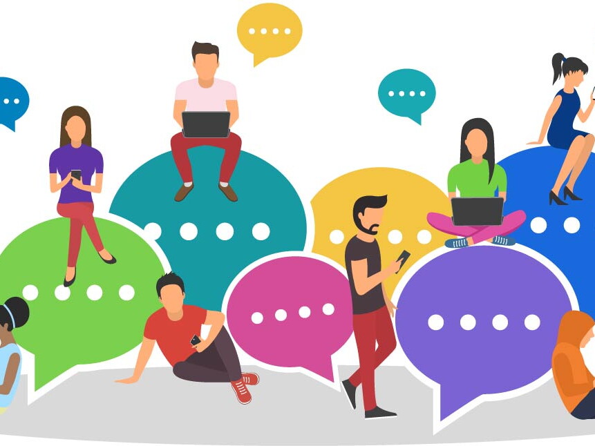 Zeichnung Menschen und Technik