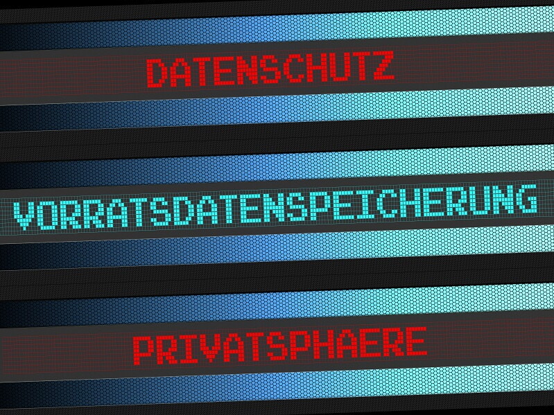Schriftzüge Datenschutz Vorratsdatenspeicherung Privatsphäre